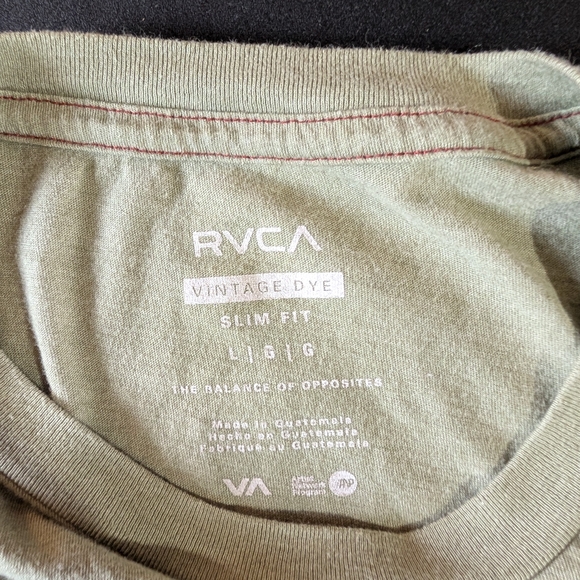 RVCA Slim Fit Graphic Print Beige Balance of Opposites Men's L T-Shirt - Picture 5 of 5